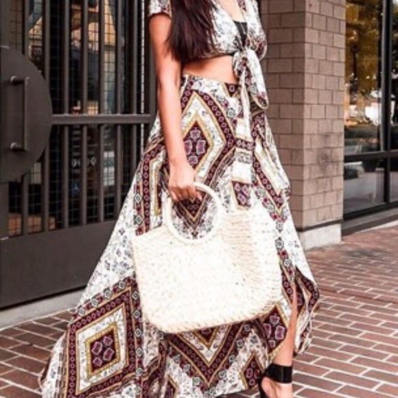 🆕Sexy Bohemian Gypsy Maxi Split Spring Skirt Set - Picture 7 of 8